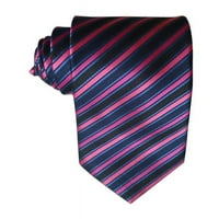 Кралска раирана синя, черна и розова вратовръзка
