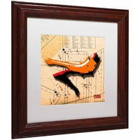 Търговска марка изобразително изкуство велур петата оранжево платно изкуство от Родерик Стивънс, бял мат,