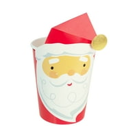 Празнично време Коледа хартиени чаши с хартия Дядо Коледа проектирани ръкави, 6кт, 9оз