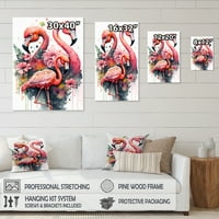 Дизайнарт Сладко Фламинго Флорално Изкуство И Платно Стена Изкуство