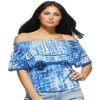 Sofia Jeans by Sofia Vergara Tie Dye Off-The-Shoulder Cha Cha Top, Women's