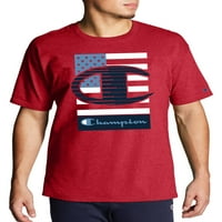 Шампионска мъжка и голяма мъжка патриотична тениска от 4 юли с американски флаг