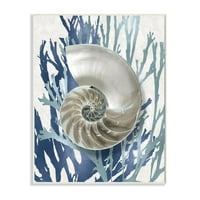 Ступел индустрии черупка Корал плаж син дизайн стена плакет от Каролин Кели