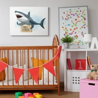 Ступел индустрии морска акула безплатно Целувки знак Детски животински хумор платно стена изкуство дизайн
