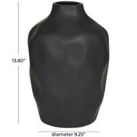 Космополитен 9у, 14 ч керамична модерна ваза, Черна, 1-парче