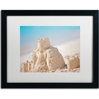 Търговска марка изобразително изкуство пясъчен замък 1 платно изкуство от Йейл Гърни, бял мат, черна рамка
