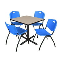 Регентски Каин квадратна маса за почивка със Стифиращи се столове