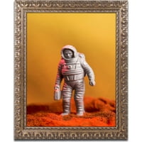 Търговска марка изобразително изкуство космонавт платно изкуство от Джейсън Шафър, Златна украсена рамка