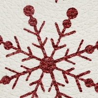 Празнично време Снежинка Полиестерна плитка-червено бяло-в кръгла маса място мат