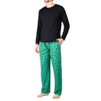 Мъжки пижама комплект пижама За Мъже пижама комплект с памучен плетен Мъжки пижама панталони и тениска с