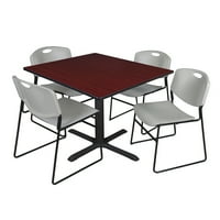 Регентски Каин квадратна маса за почивка със Стифиращи се столове Зенг