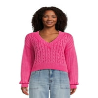 Маден Ню Йорк Хуниорс кабел плета в-врат Пуловер пуловер, Средна категория, размери ХС-3ХЛ