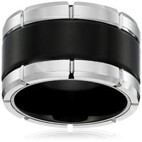 Сапфир волфрам и титан гравиран дизайн с черен център група комфорт годни сватбени ленти пръстени За Мъже,