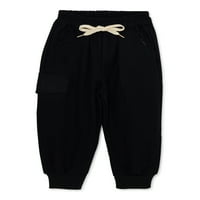 Дънков панталон за малки момчета с еластичен колан и шнур, размери 12м-5т
