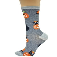 Чорапи за женски екипаж за Хелоуин, 2-пакет, размер 4-10