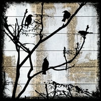 Мармонт хил комитет на птиците от Вики Бътлър живопис върху бяло дърво