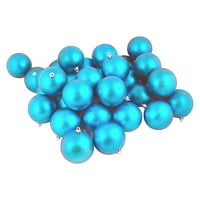32кт матово тюркоазено синьо разбиващо коледна топка орнаменти 3.25