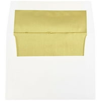 Пликове за покани от фолио, 3 4, бял със злато, насипно 250 кутия