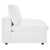 Модуей Коми Пух напълнен презаписан Веган кожен 5-парче секционен диван в бяло