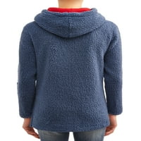Ев от Елън Дедженеръс Шерпа странична лента пуловер качулка Дамски