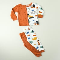 Малка звезда органично бебе и малко дете момче пижама с дълъг ръкав и дълъг панталон, Размер месеци-5т