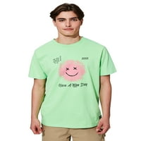 Мъжка неонова усмивка Графичен Принт тениска, размери с-2КСЛ