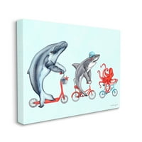 Ступел индустрии водни Морски Живот Животни езда велосипеди червен акцент графично изкуство Галерия увити