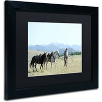 Търговска марка изобразително изкуство Монтана кон Ранчо платно изкуство от Престън Блек Мат, черна рамка