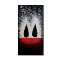 Запазена марка изобразително изкуство дървета на червено от Никол Диц 16 32 платно изкуство