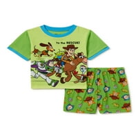 Дисни Пиксар играта на играчките малки момчета хлабав годни пижама с къс ръкав Топ и шорти, комплект от 2