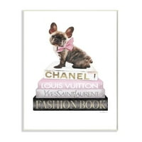 Ступел индустрии розов лък куче злато Черна Книжарница глем моден домашен любимец дизайн стена плака от Аманда