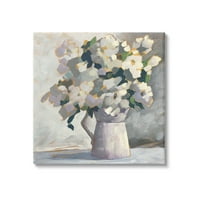Ступел индустрии класически бяло цвете споразумение абстрактни венчелистчета букет платно стена изкуство,