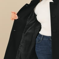 Уникални сделки Дамски зимни палто стойка яка Единична гърди дълго палто
