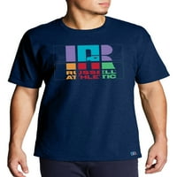 Ръсел Атлетик Мъжки голям & висок Гео лого графичен тениска, размери ЛТ-6ХЛ