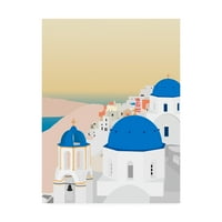 Търговска марка изобразително изкуство 'пътуване Европа Санторини' платно изкуство от Гурли Соеренсен
