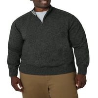 Мъжки памучен текстуриран пуловер с цип-размери ХС до 4ХБ