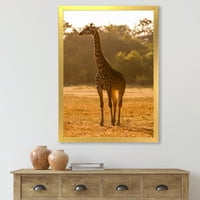 Дизайнарт 'африкански жираф в дивата природа' Ферма рамка Арт Принт