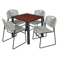Риджънси Кий квадратна Черешова маса за почивка със Стифиращи се столове Зенг