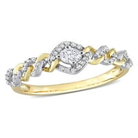 Карат Т. в. диамант 10кт жълто злато овална връзка ореол годежен пръстен