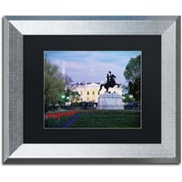 Търговска марка изобразително изкуство Бялата къща от площад Лафайет платно изкуство от Грегъри О ' Ханлън Черен мат, сребърна рамка