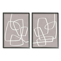 Ступел индустрии абстрактни зает линия минимална Бохо дизайн кафяво бяло, 20, дизайн от юни Ерика Вес