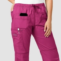 Намигване чудо жените вяра мулти - Джобен товар скраб панталон, горещо розово, Дребничка