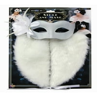 Ревящи 20-те флипер комплект бял открадна блясък маска за лице за възрастни костюм аксесоар