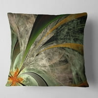 Дизайнарт симетрично фрактално цвете в зелено - флорална възглавница за хвърляне - 18х18
