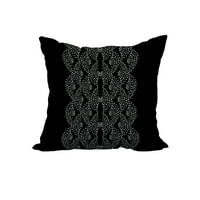 Пунктирана Фокус Черно геометричен печат декоративен Полиестер хвърлят възглавница с ленена текстура